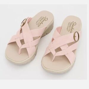 SKECHERS Women’s US 9.5W Easy Going Adjustable Vegan Sandals Blush Relaxed Fit